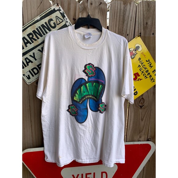 1990s vintage white Michigan Lottery "WAM!" t-shirt Size XL - Picture 1 of 6
